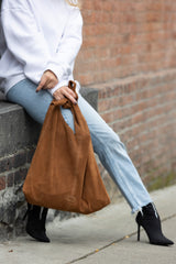 KNOT TOTE SUEDE TAN