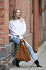 KNOT TOTE SUEDE TAN