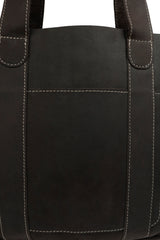 Threaded Pocket Tote Oil Tan Brown