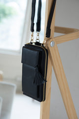 Three Fold Wallet Crossbody Black