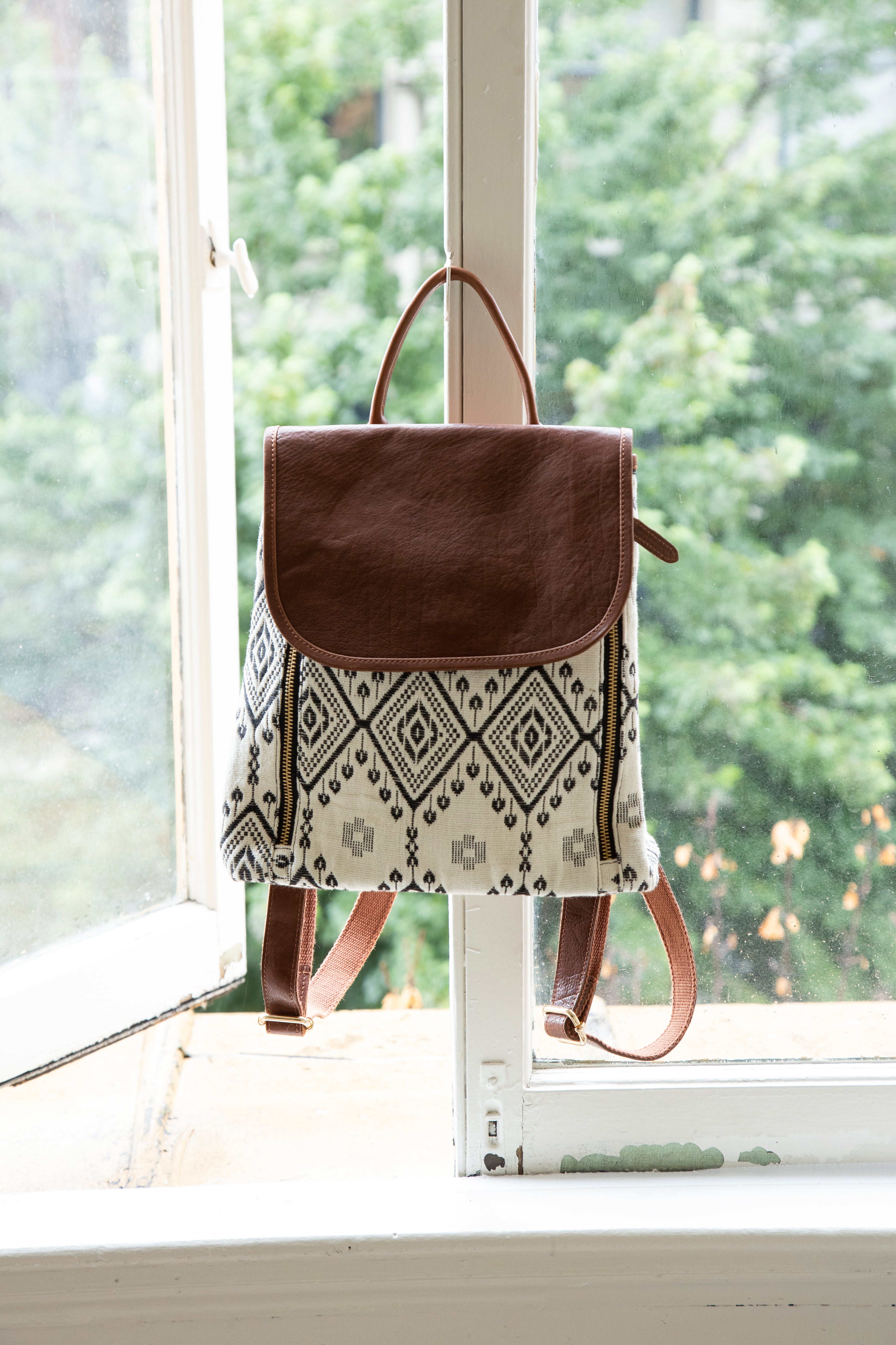 Jacquard Backpack Indian Ikhat Print