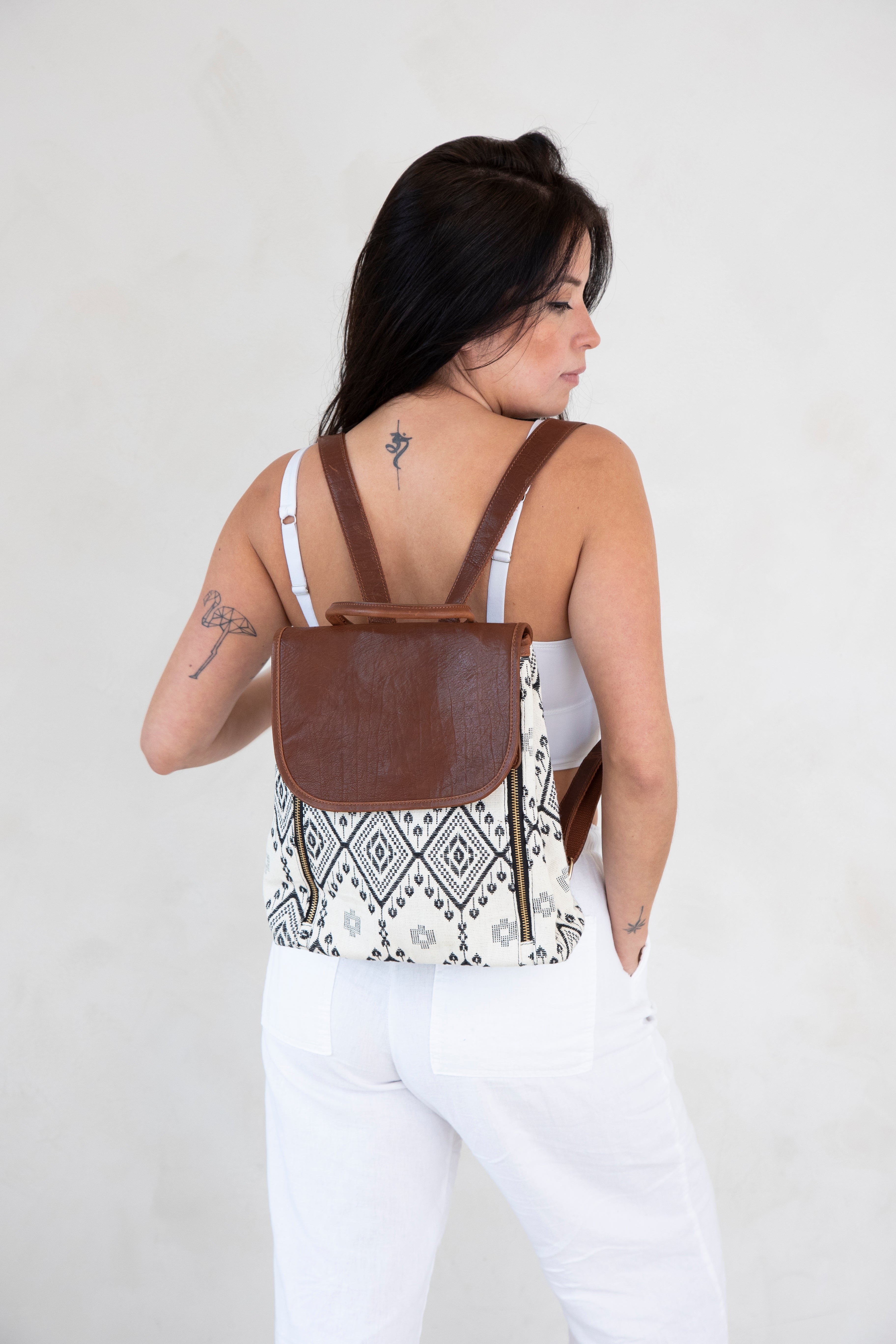Jacquard Backpack Indian Ikhat Print