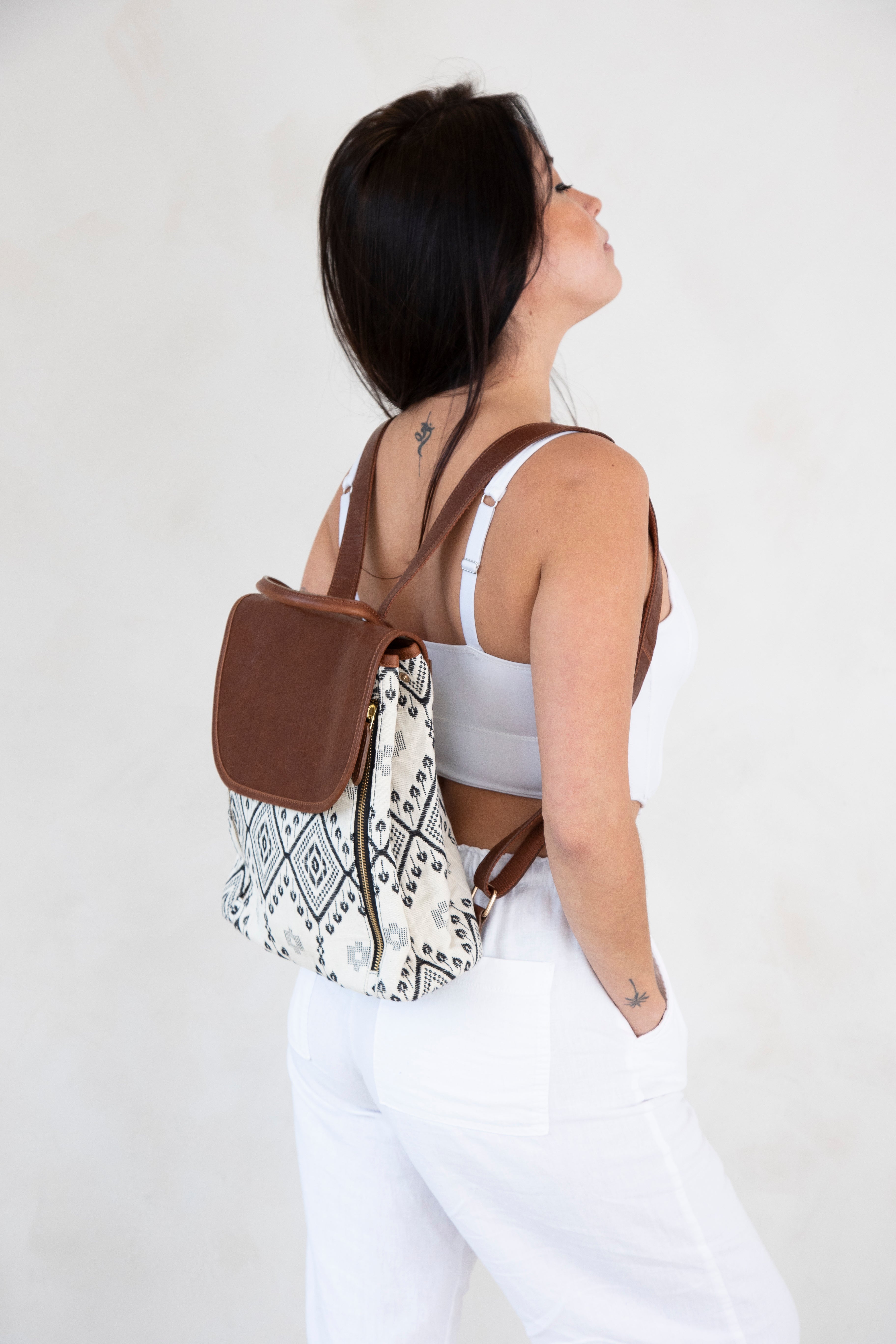 Jacquard Backpack Indian Ikhat Print