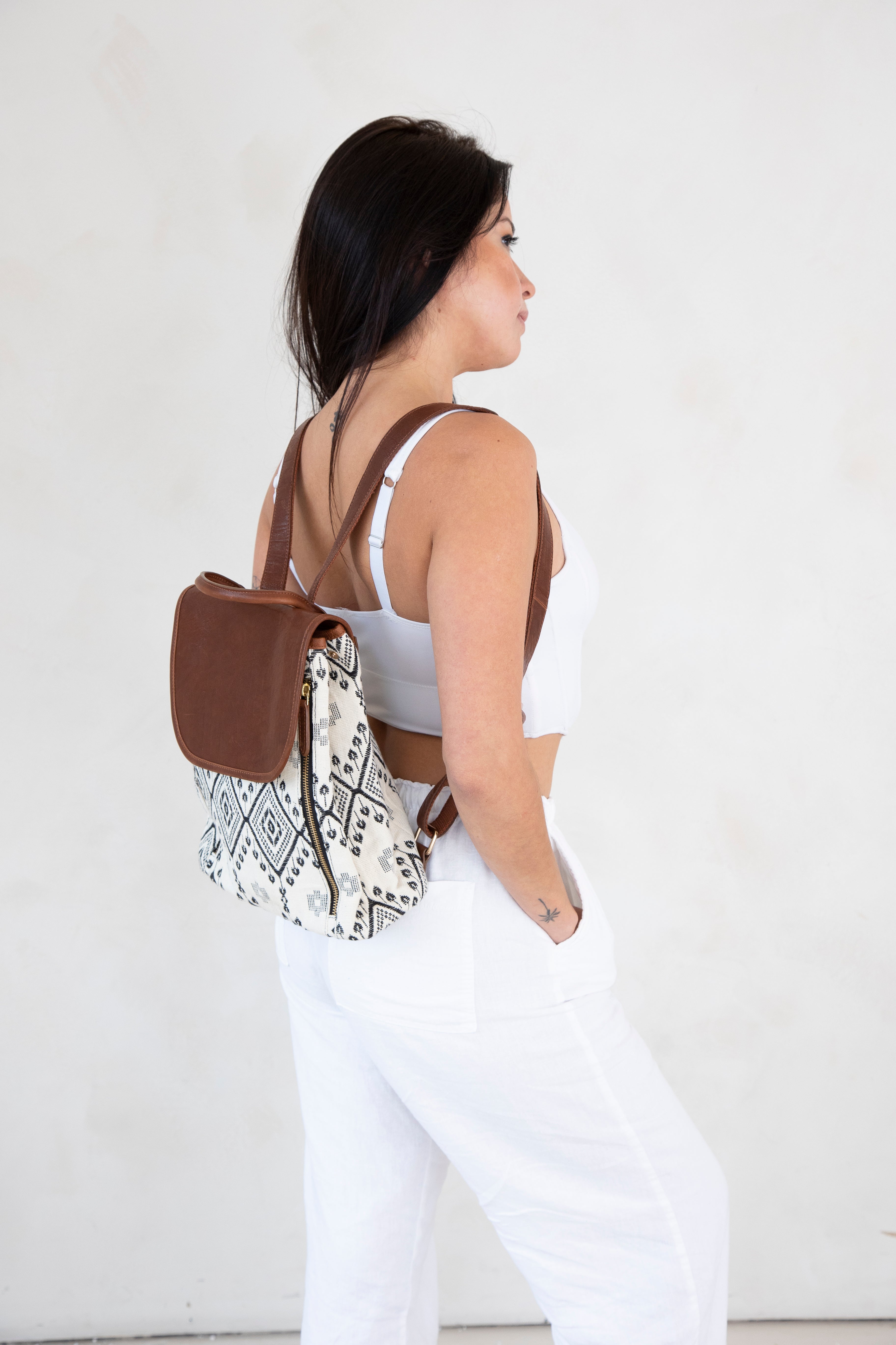 Jacquard Backpack Indian Ikhat Print