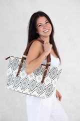 Jacquard Handbag Indian Ikhat Print
