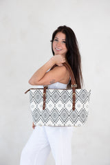 Jacquard Handbag Indian Ikhat Print