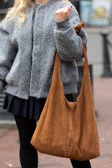 KNOT TOTE SUEDE BROWN