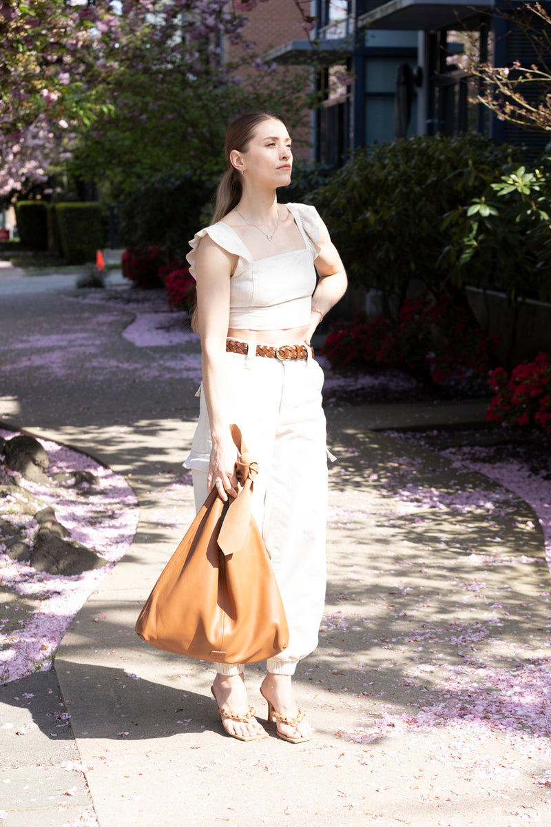 KNOT TOTE SUEDE BROWN