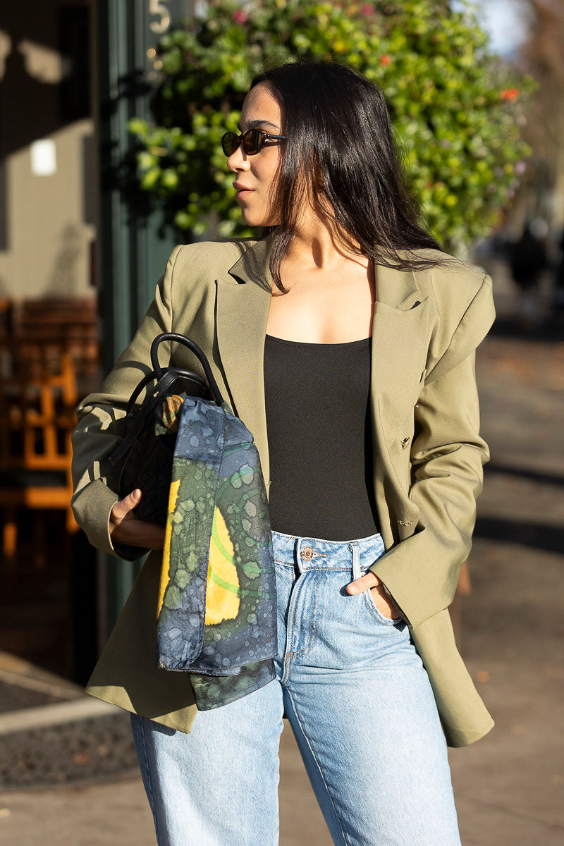 Gold Fish Silk Scarve