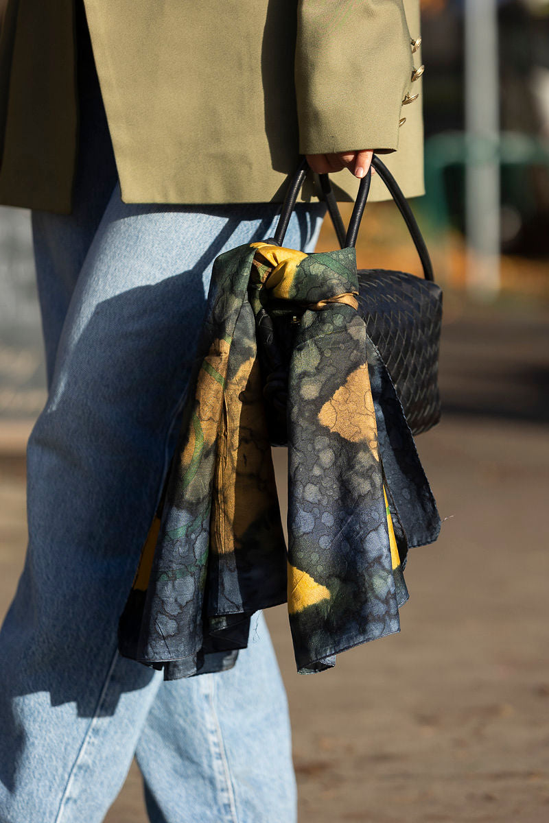 Gold Fish Silk Scarve