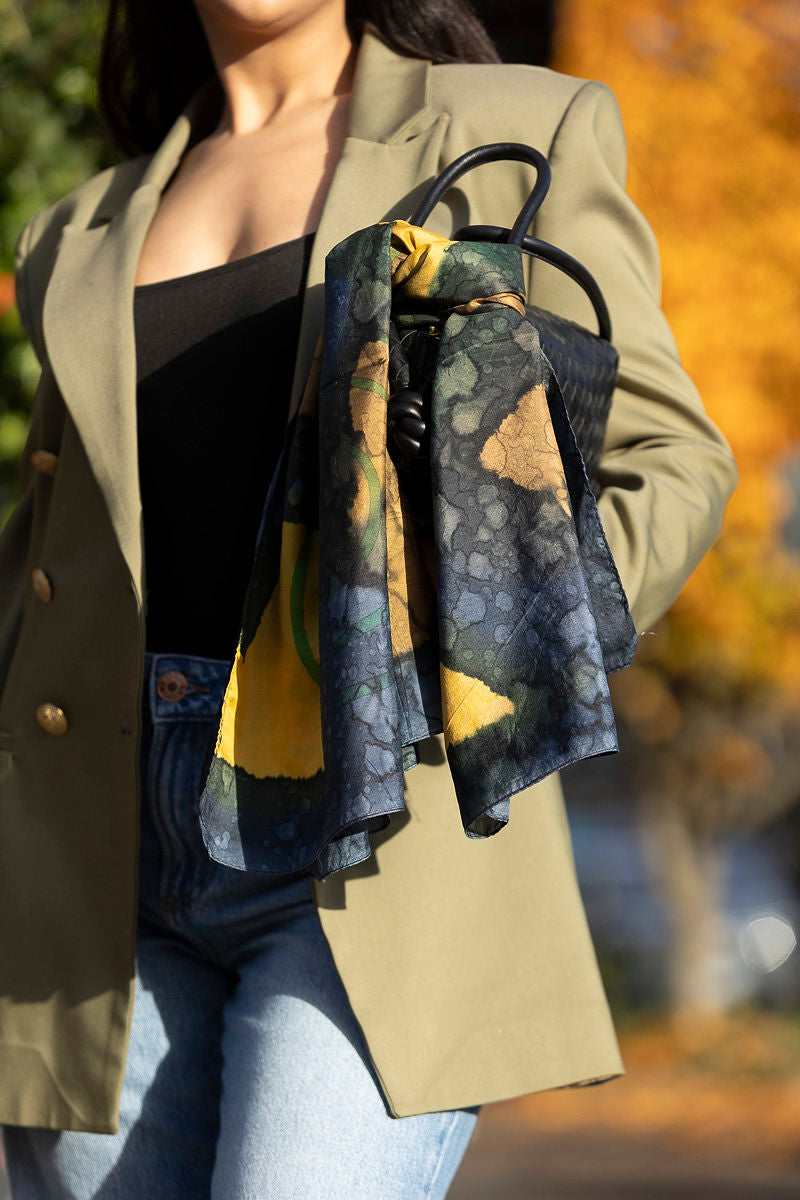 Gold Fish Silk Scarve