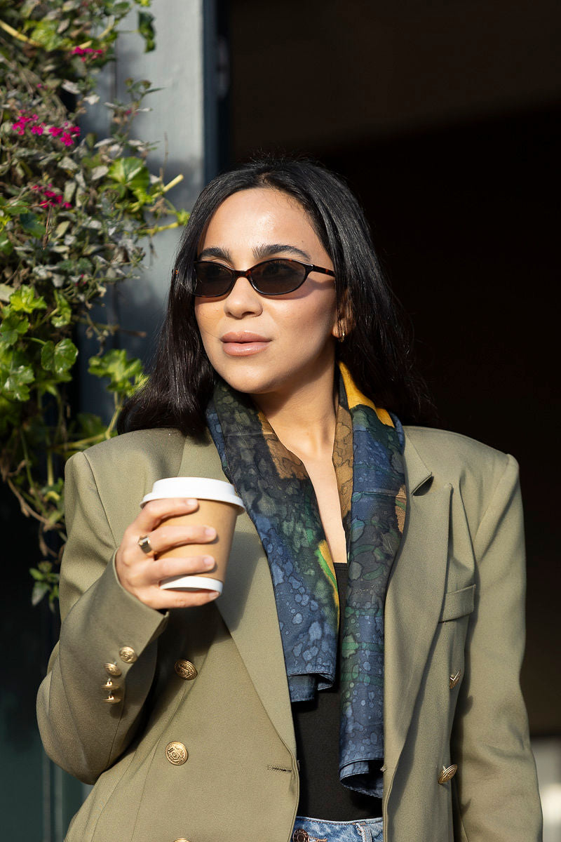 Gold Fish Silk Scarve