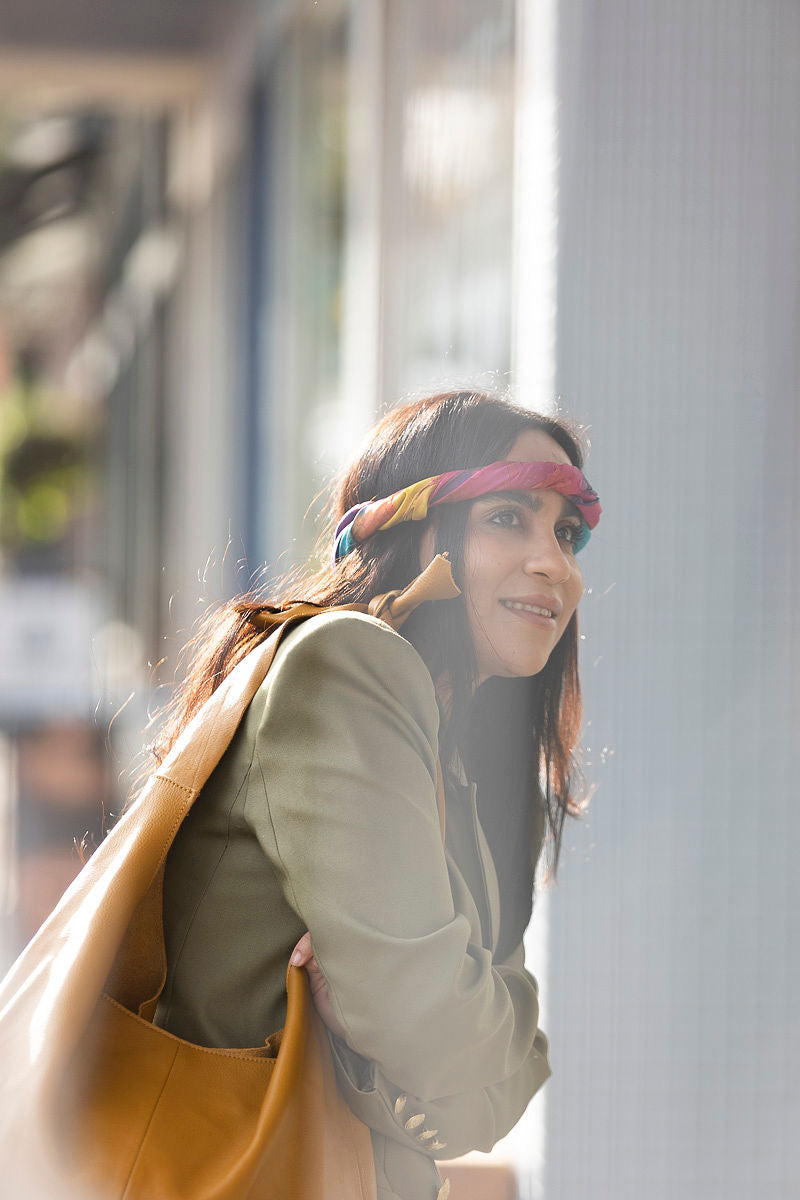 Coral Bloom Silk Scarve