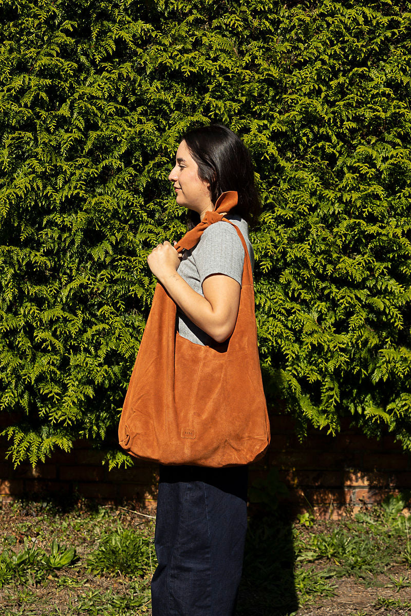 Knot Tote Suede Light Rust