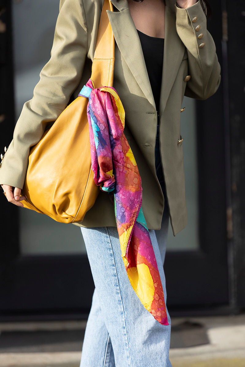 Coral Bloom Silk Scarve