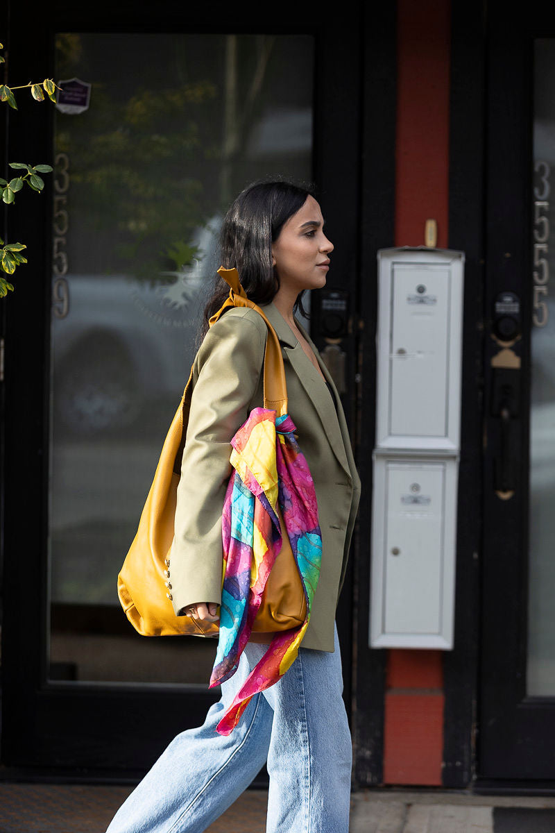 Coral Bloom Silk Scarve