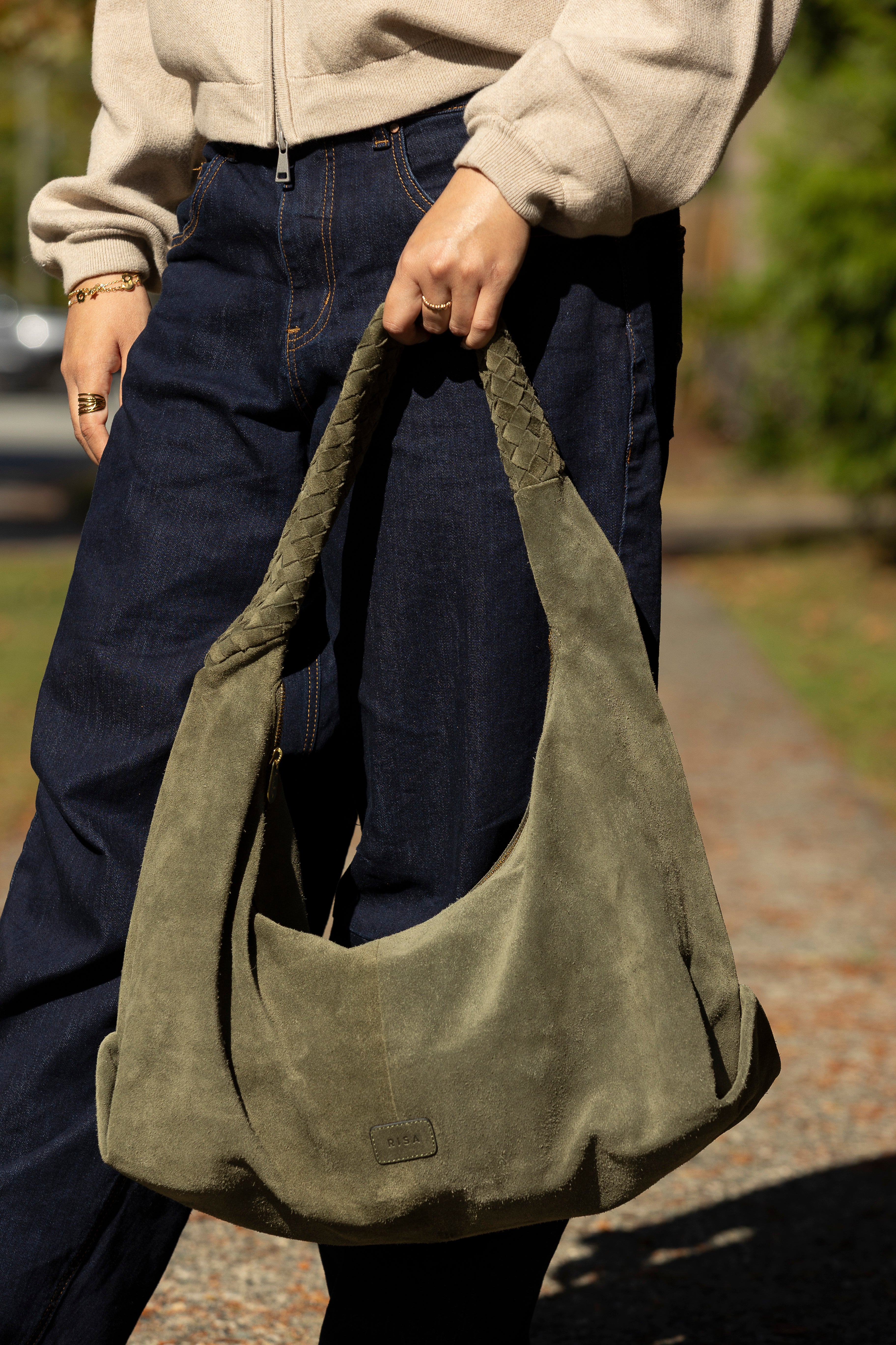 KATE SLOUCHY HOBO BAG-OLIVE