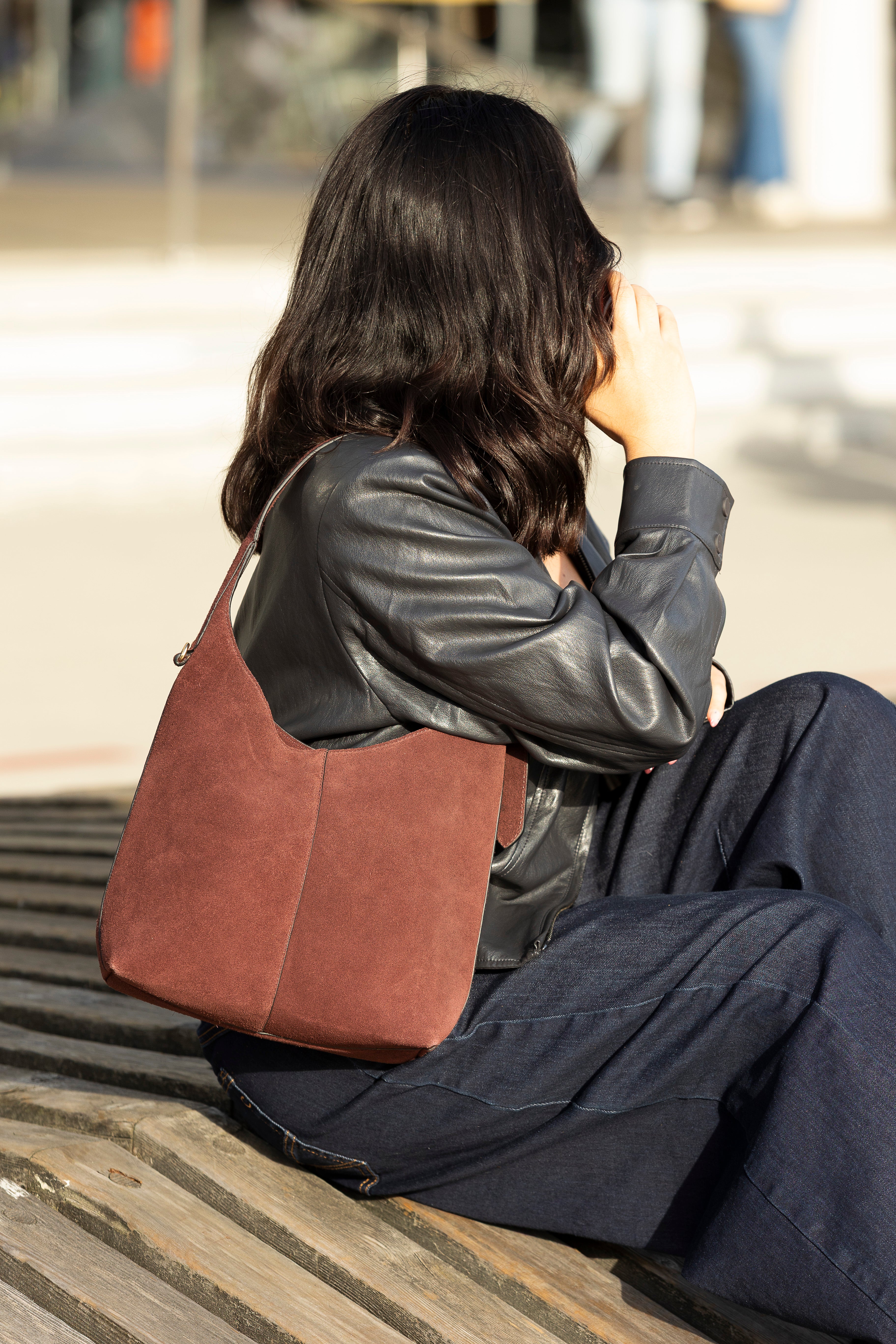 Claude Shoulder Bag-Maroon