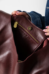 Knot Leather Shoulder Bag Aggie Maroon