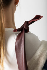 Knot Leather Shoulder Bag Aggie Maroon