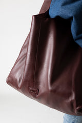 Knot Leather Shoulder Bag Aggie Maroon