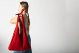 KNOT TOTE SUEDE RED
