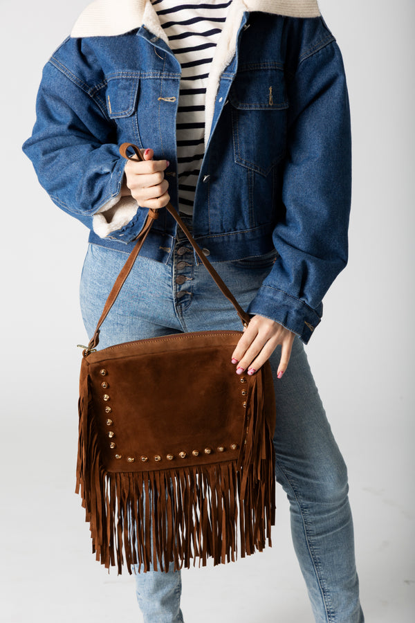 Boho Fringe Handbag Brown
