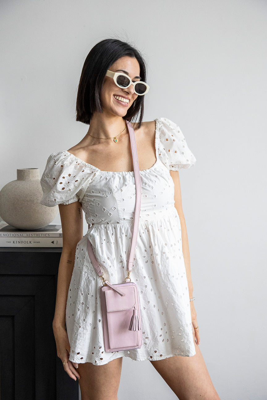 Three Fold Wallet Crossbody Baby Pink