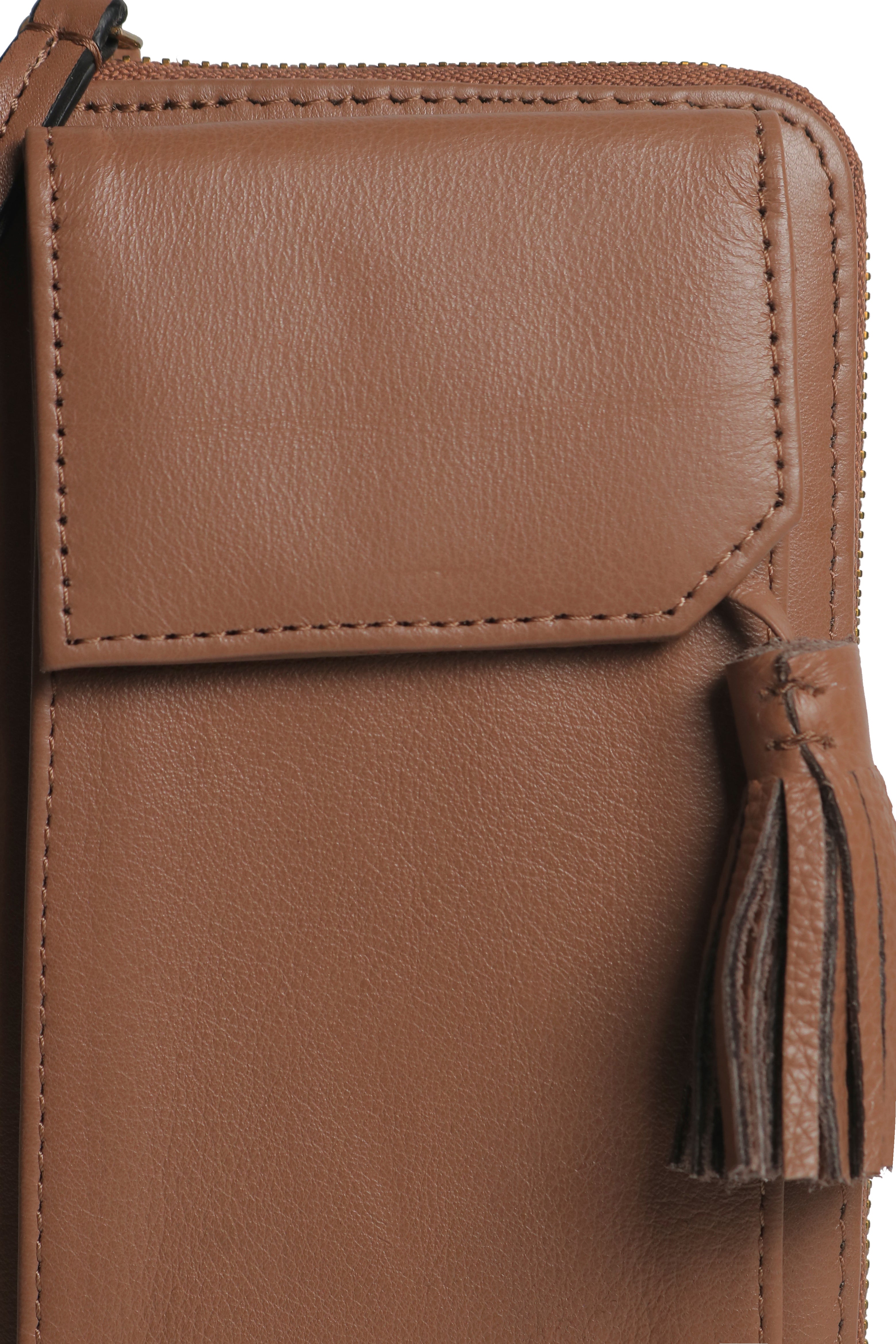 Three Fold Wallet Crossbody Pine Bark