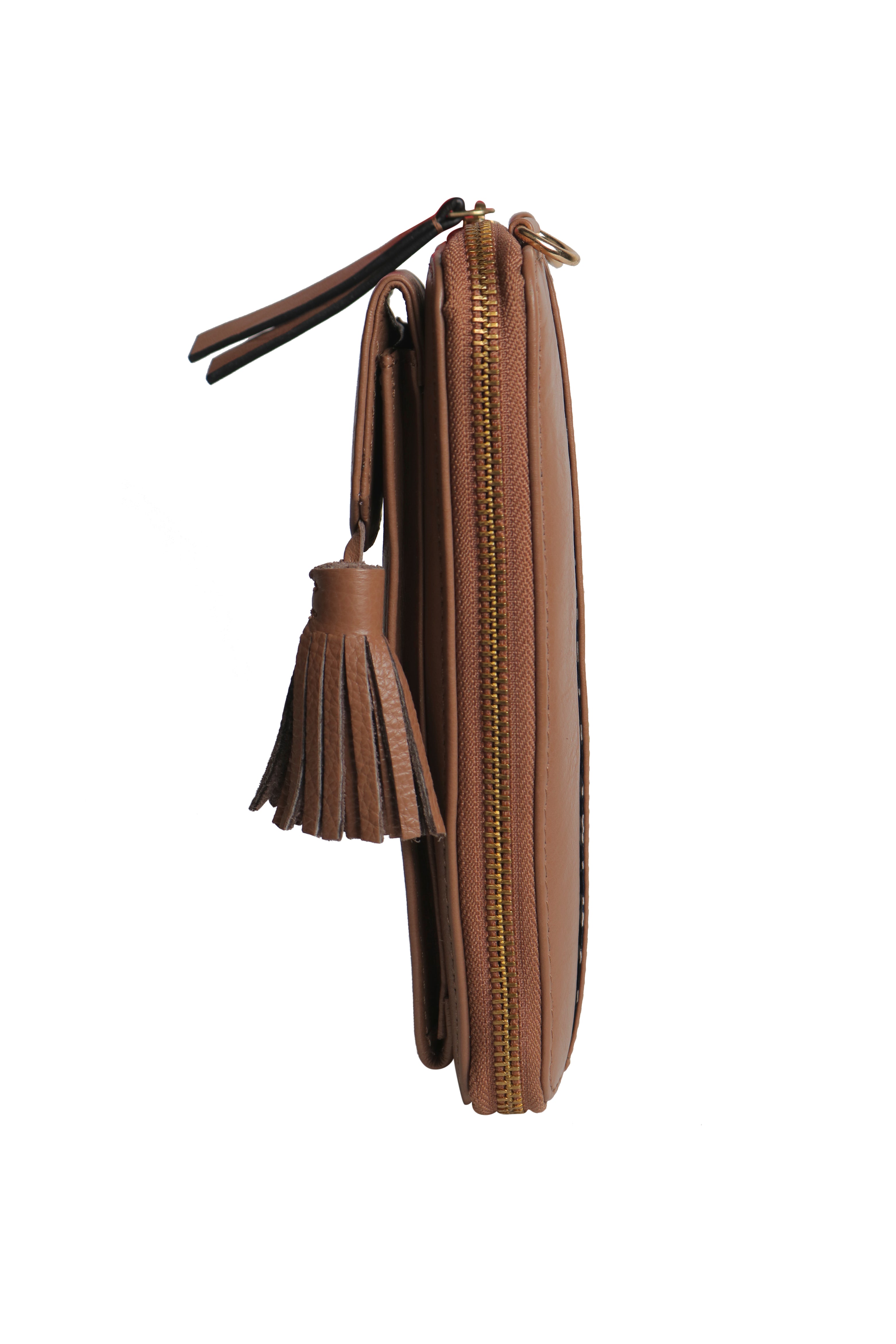 Three Fold Wallet Crossbody Pine Bark