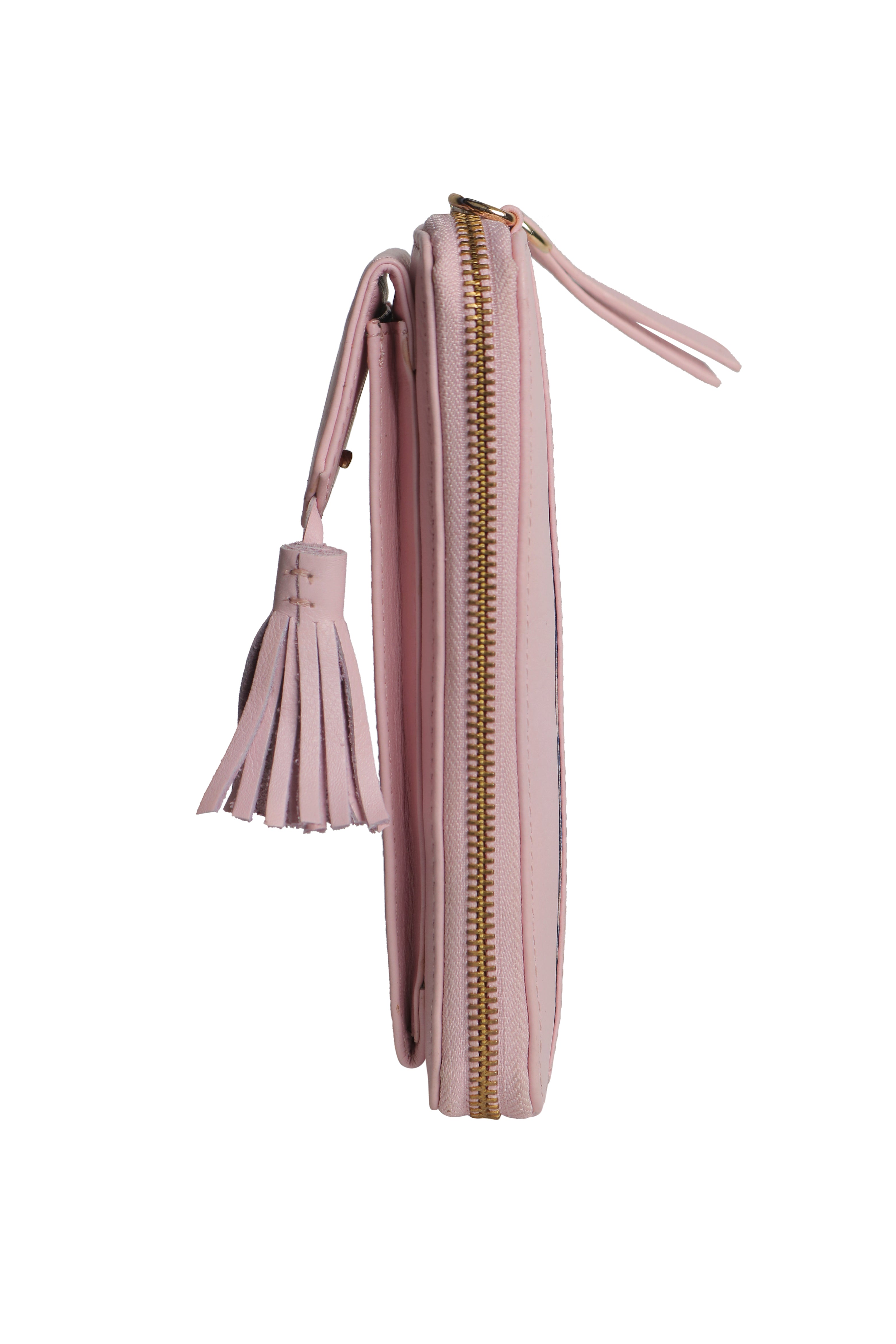 Three Fold Wallet Crossbody Baby Pink