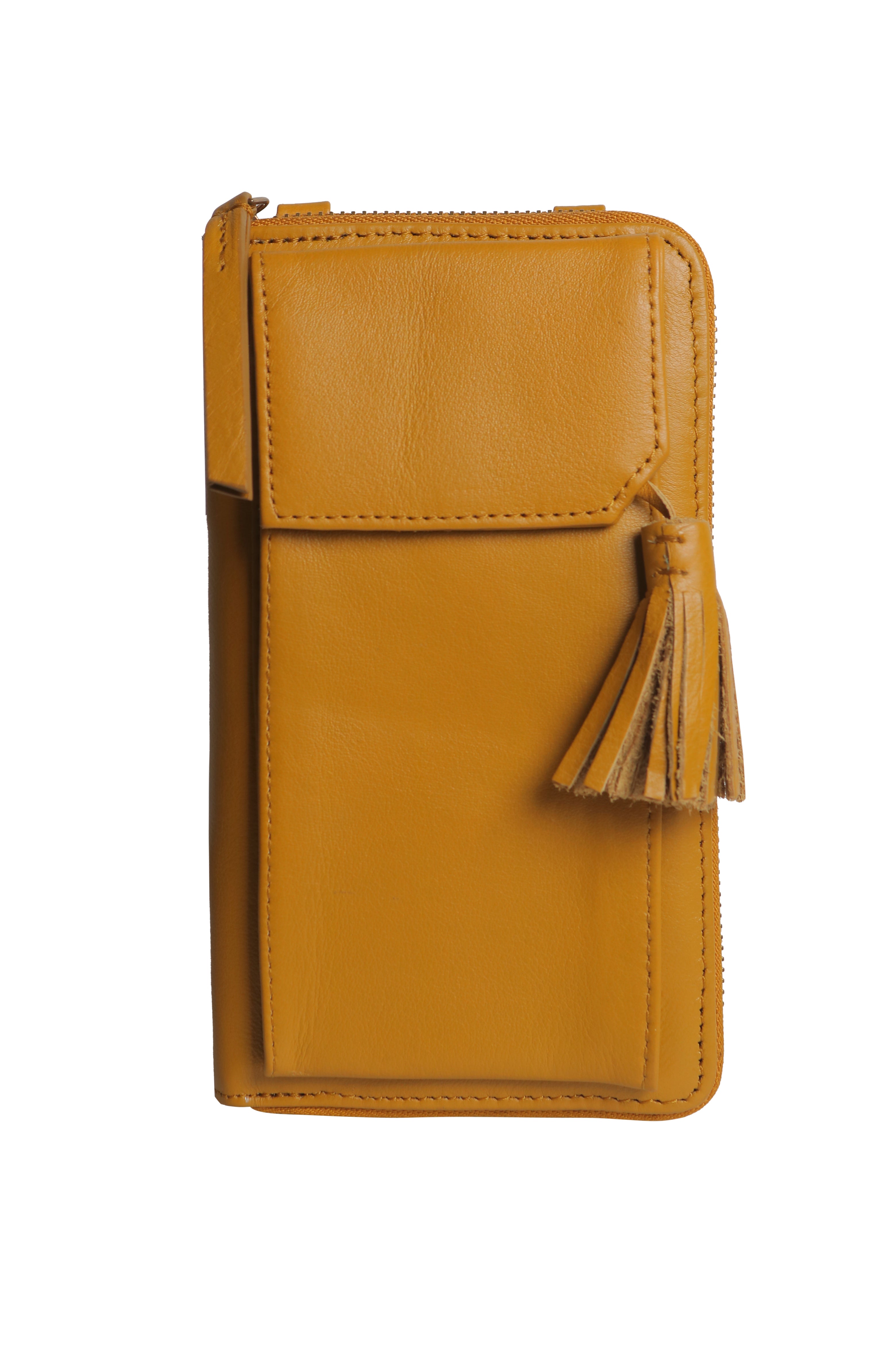 Three Fold Wallet Crossbody Mustard