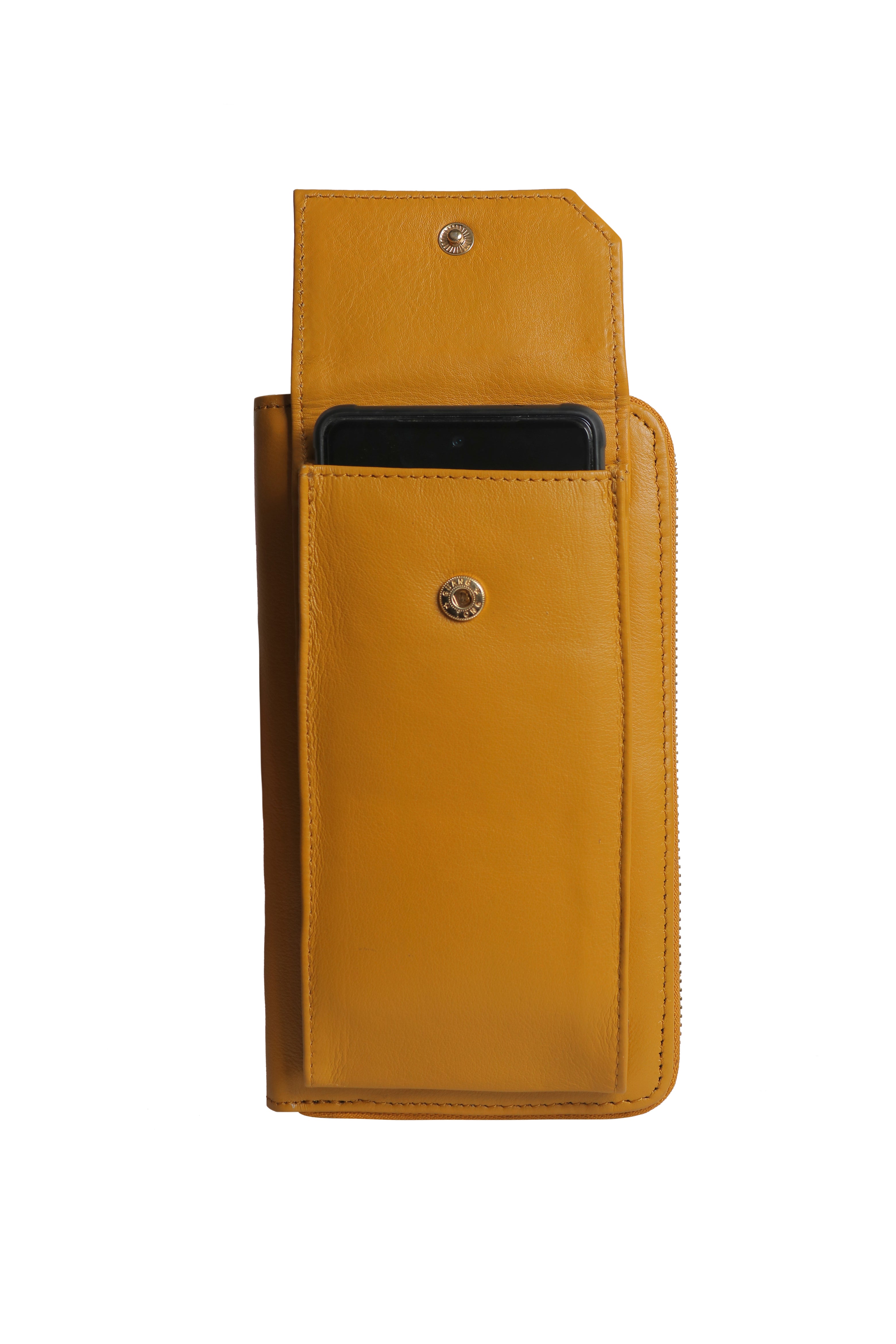 Three Fold Wallet Crossbody Mustard