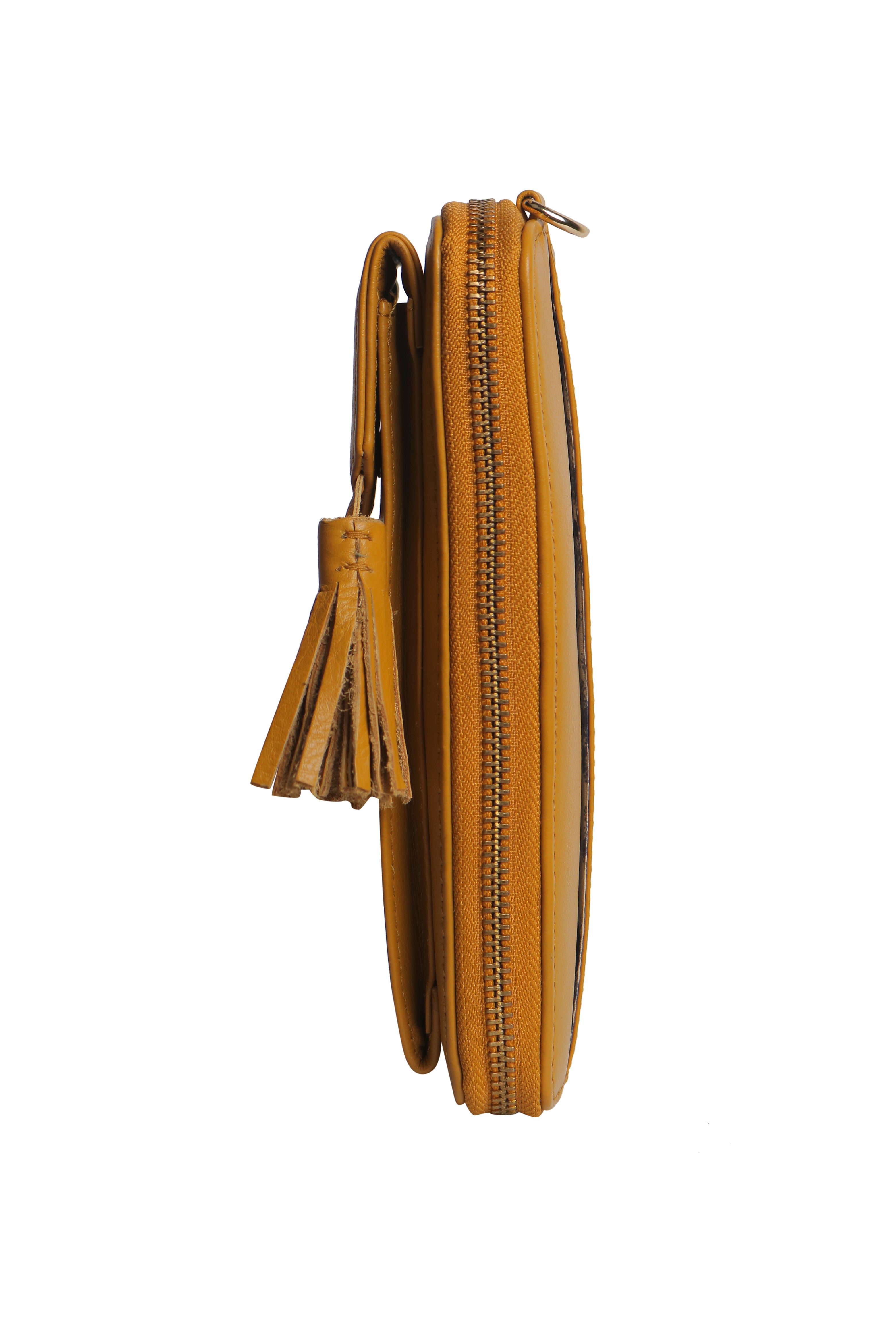 Three Fold Wallet Crossbody Mustard