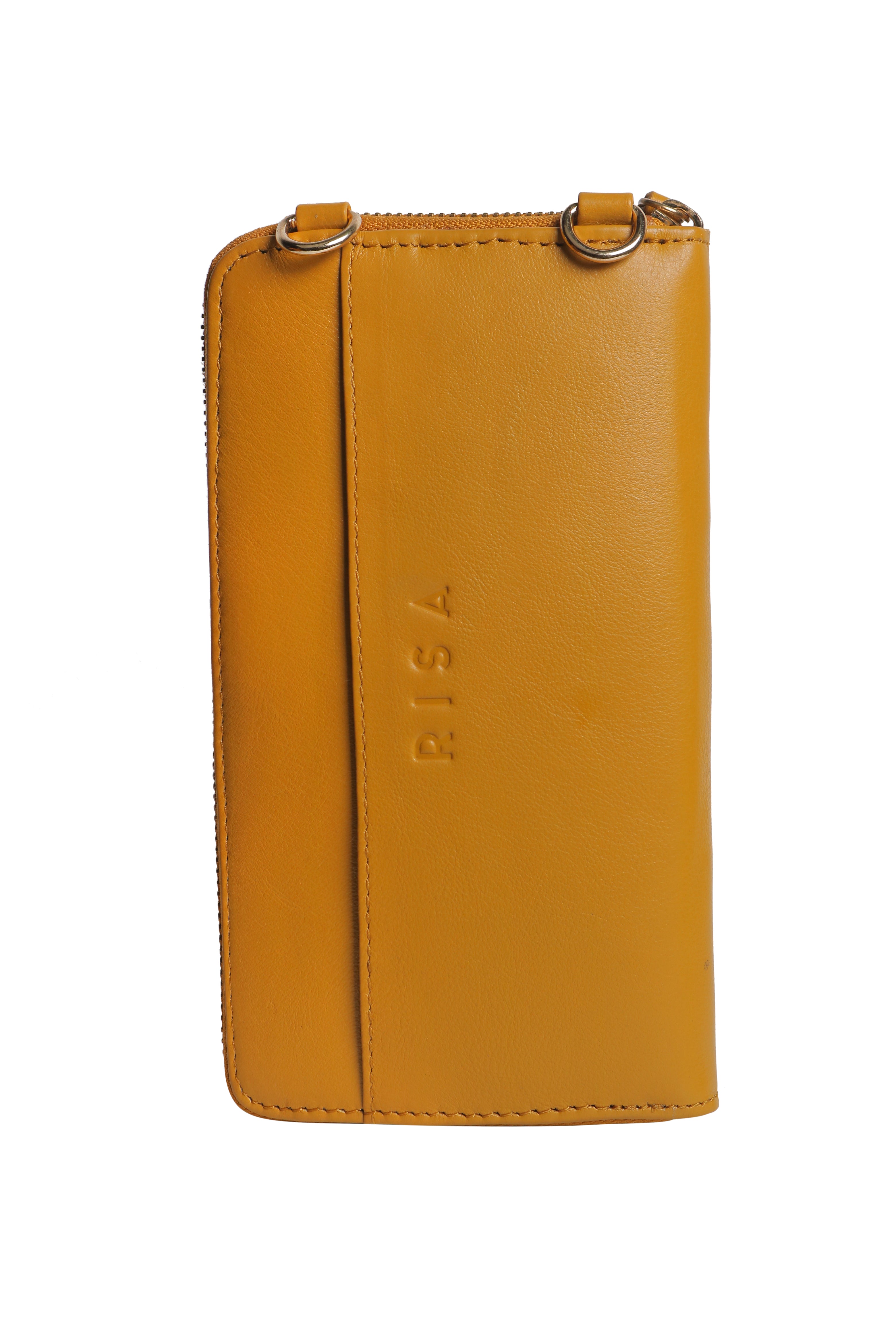 Three Fold Wallet Crossbody Mustard