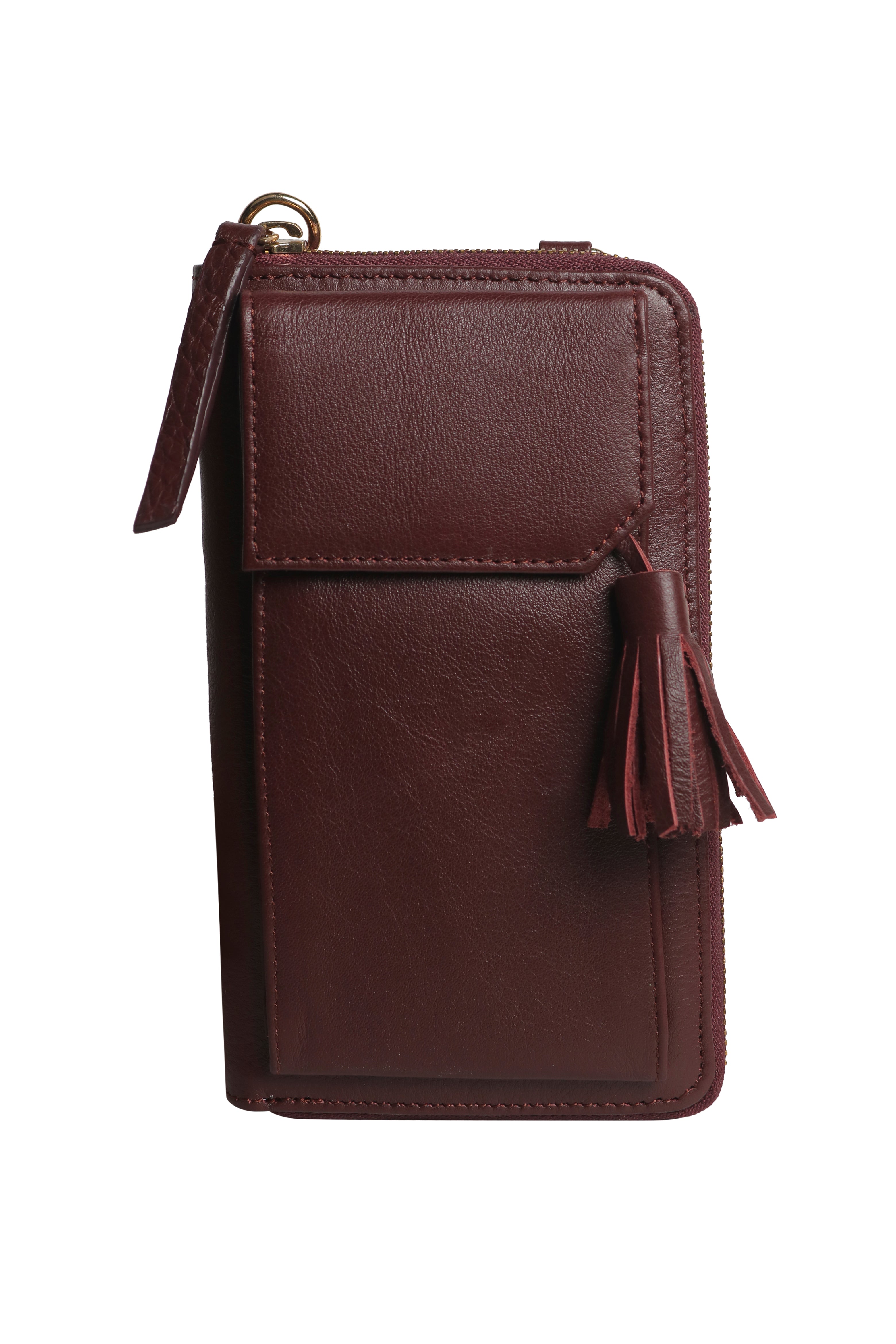 Three Fold Wallet Crossbody Aggiee Maroon
