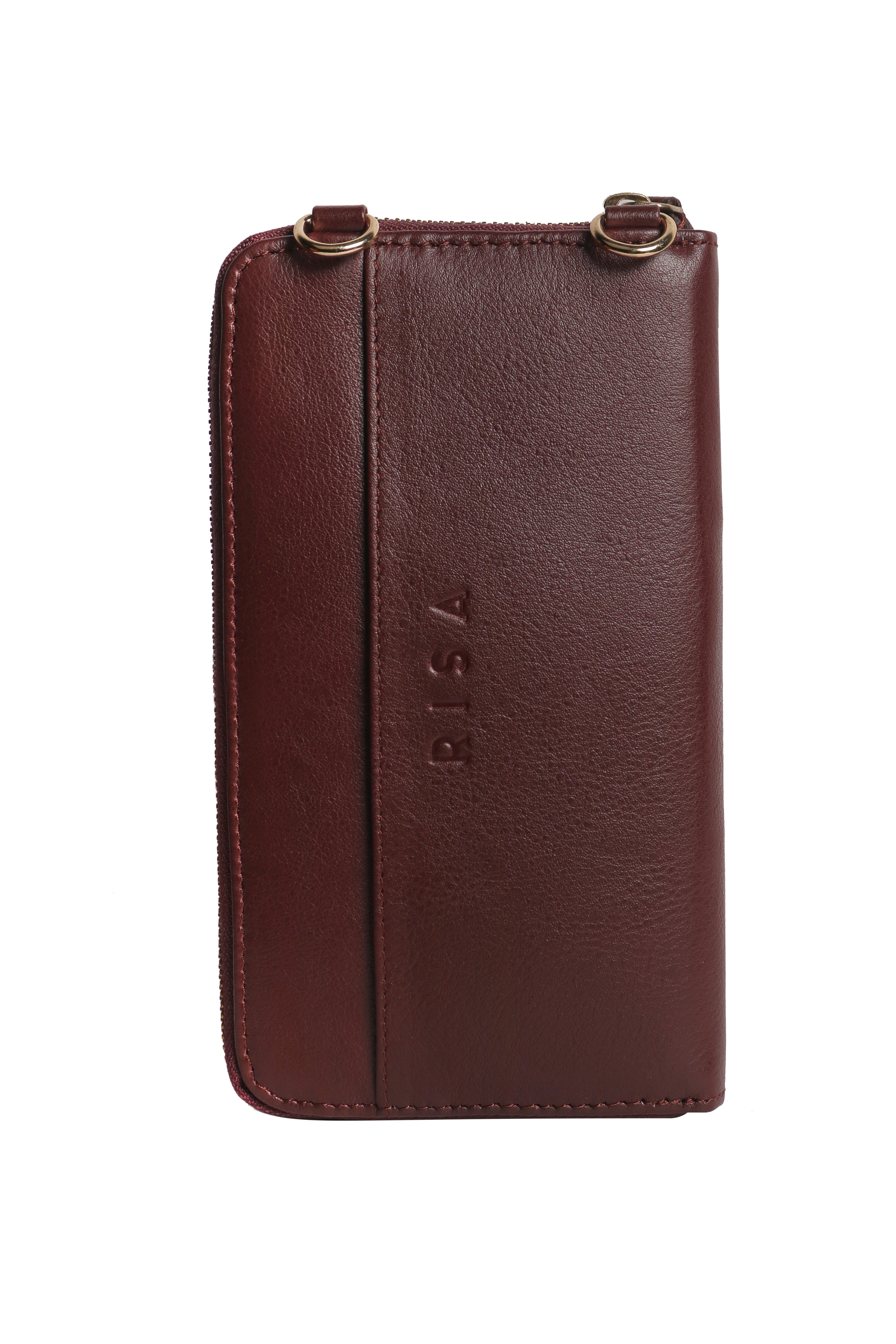 Three Fold Wallet Crossbody Aggiee Maroon