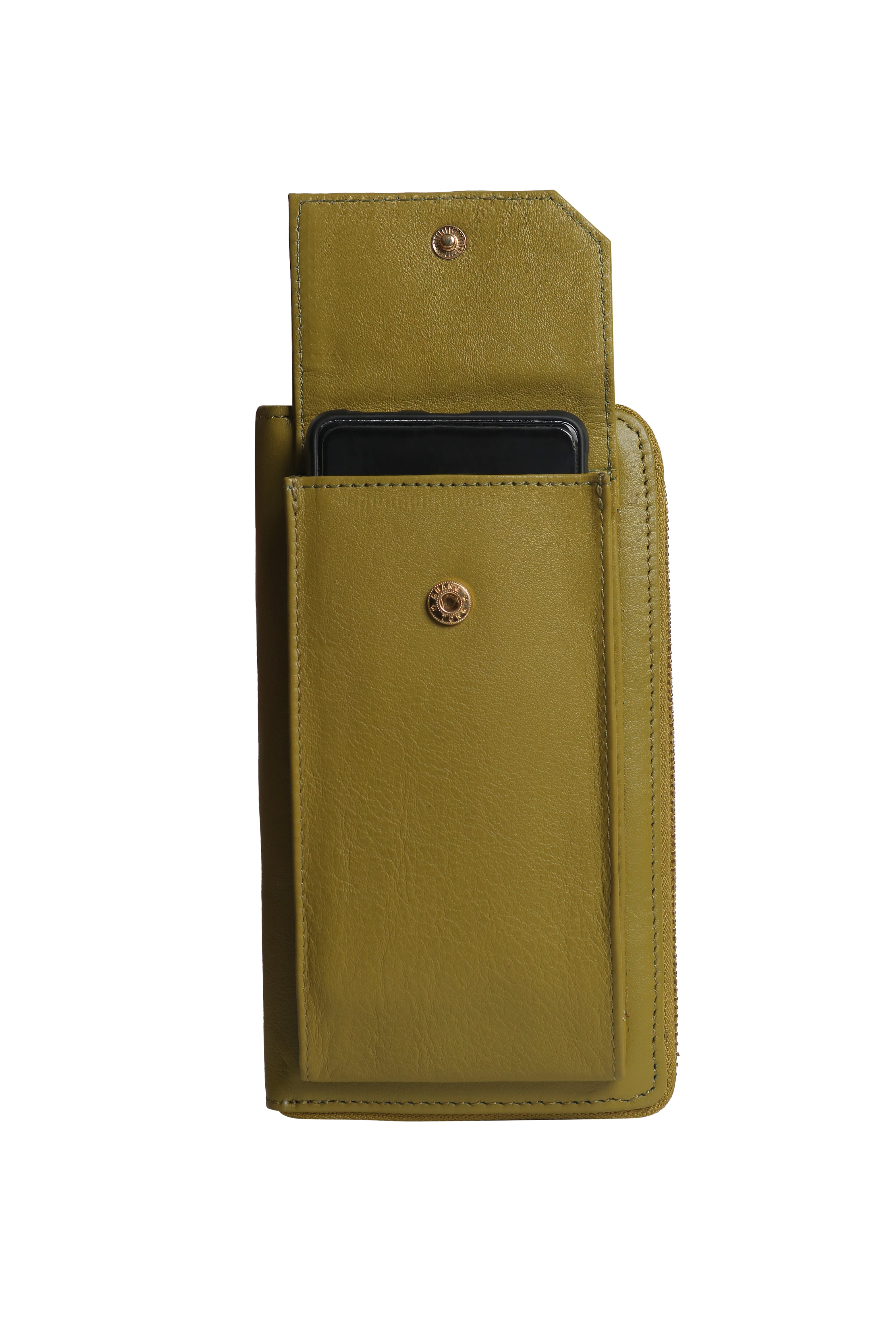 Three Fold Wallet Crossbody Olive Green