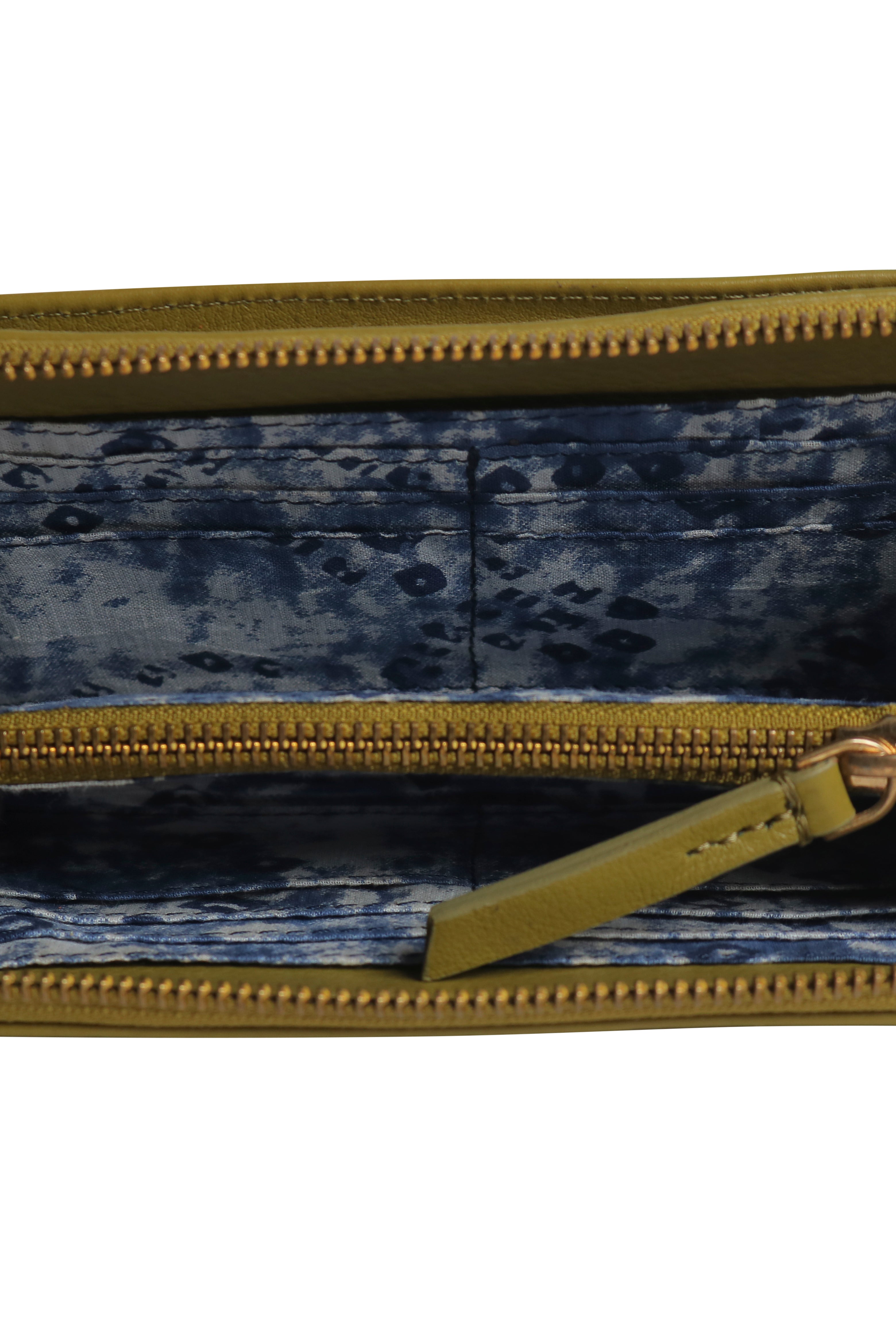 Three Fold Wallet Crossbody Olive Green