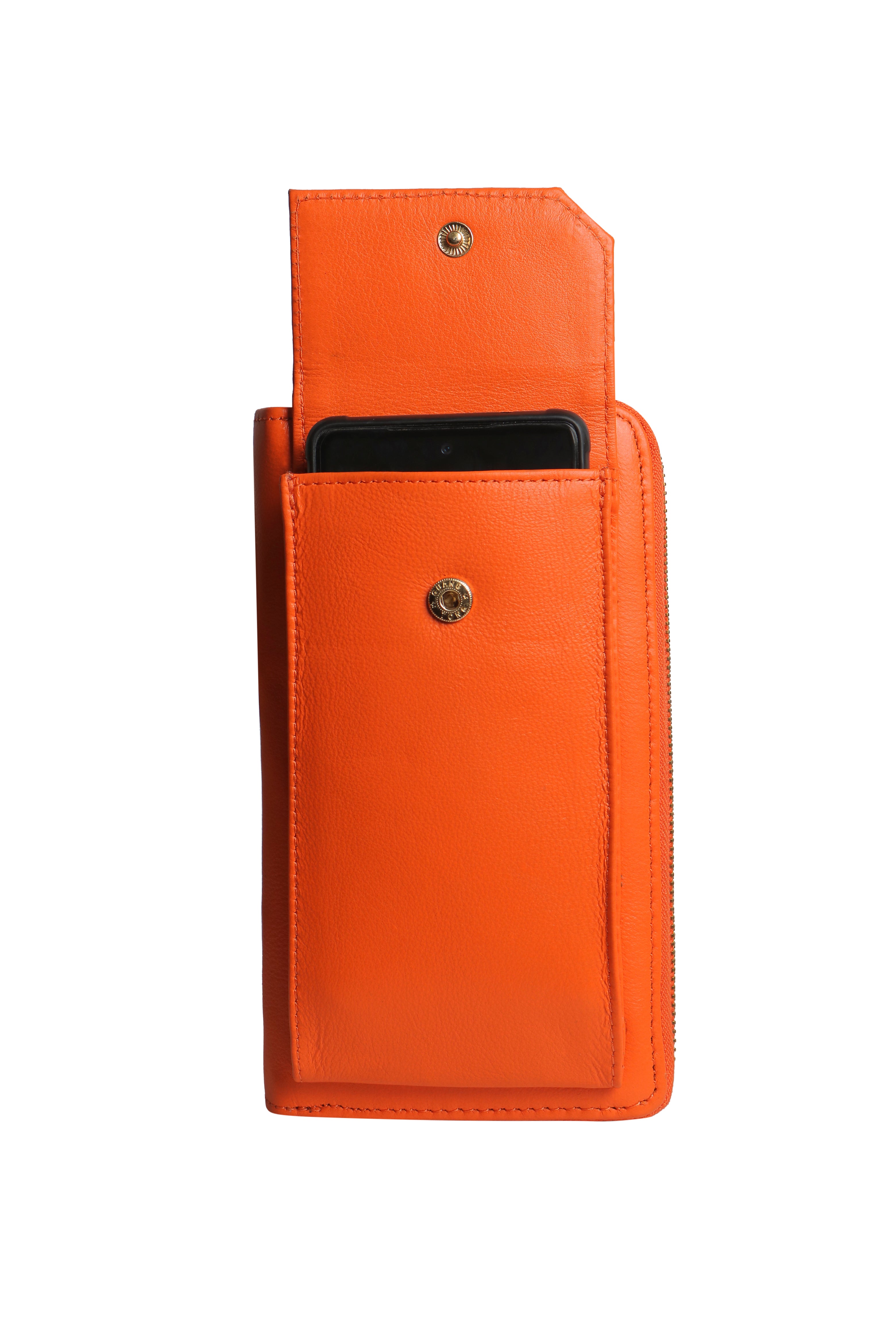 Three Fold Wallet Crossbody Orange