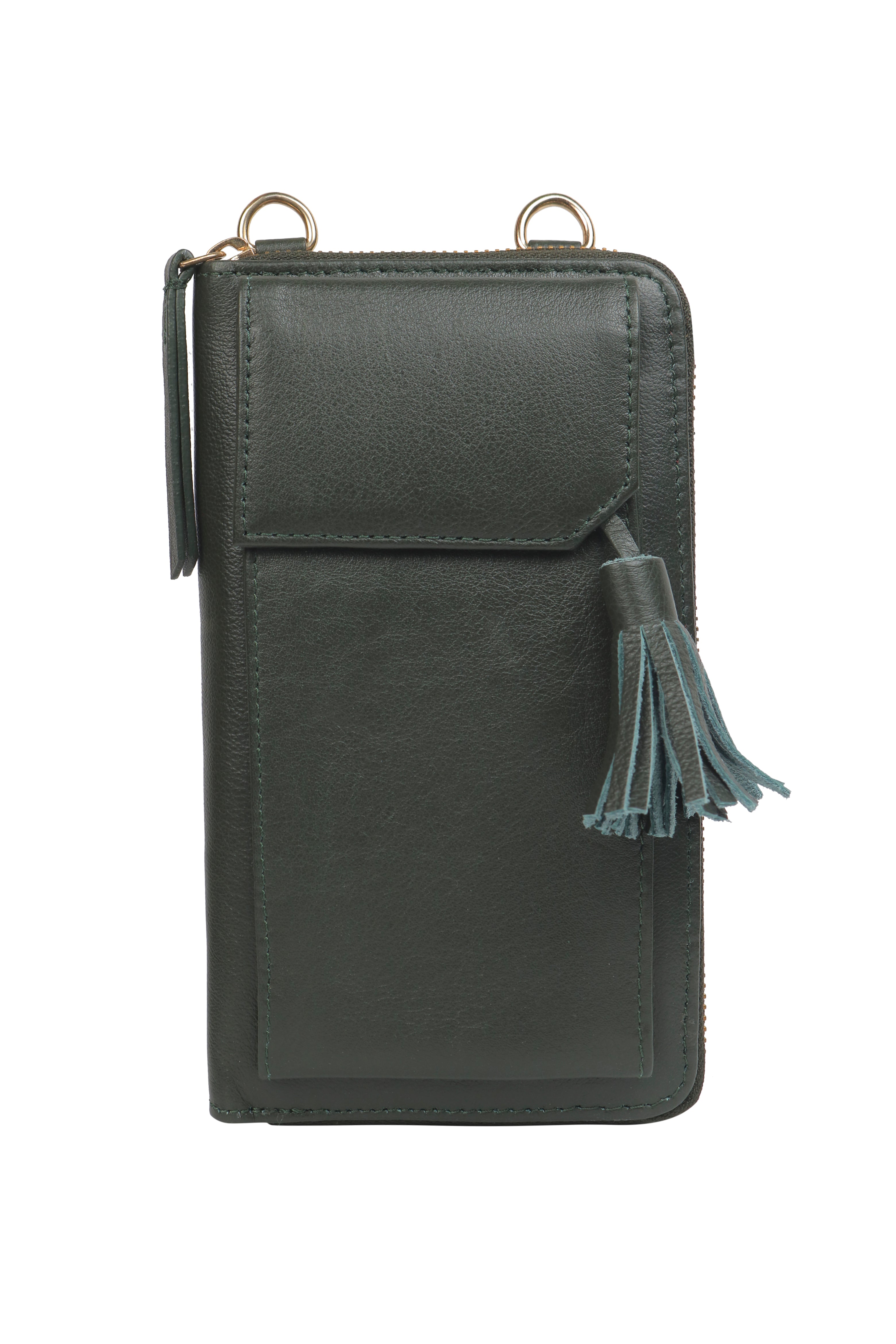 Three Fold Wallet Crossbody Hunter Green