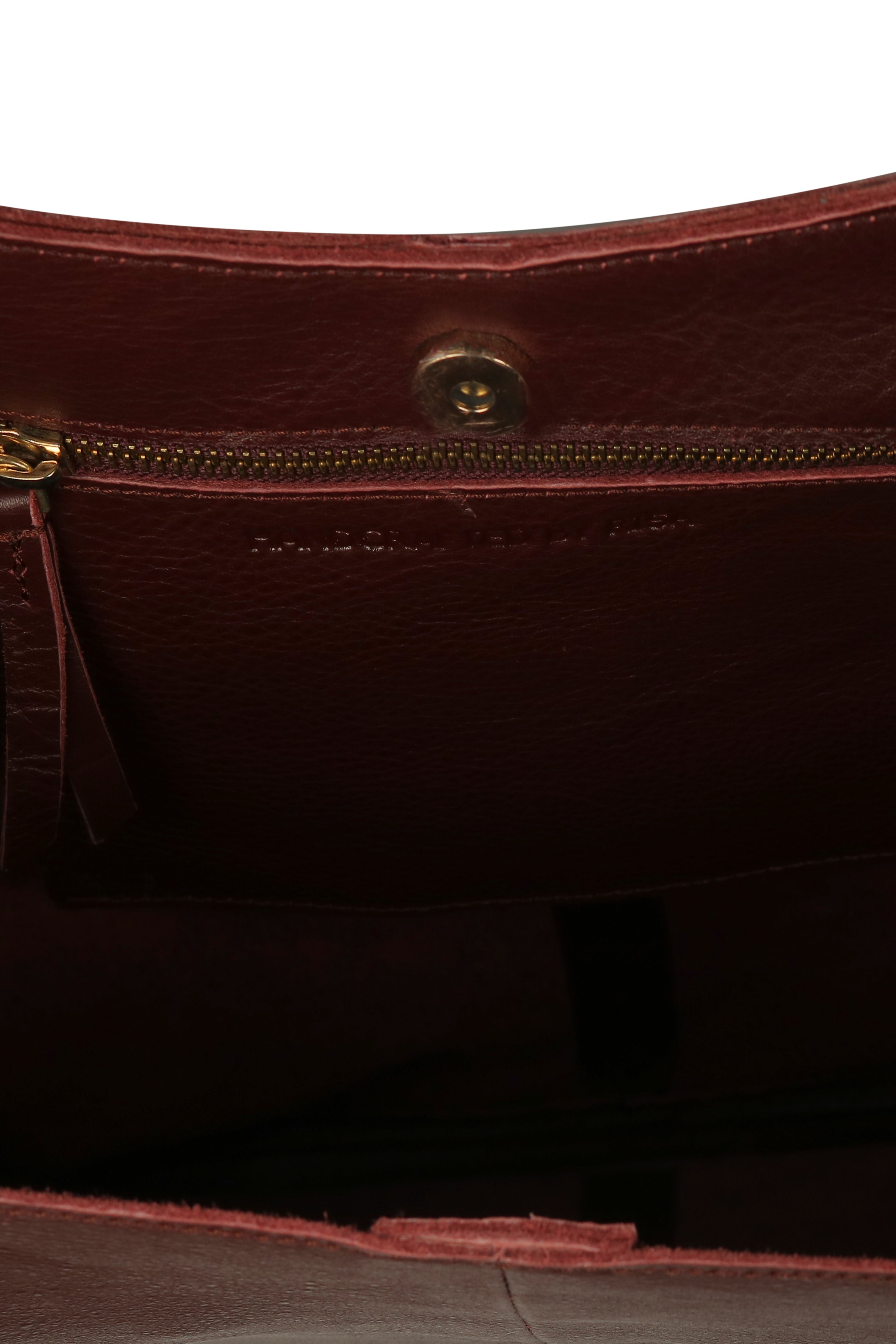 Knot Leather Shoulder Bag Aggie Maroon