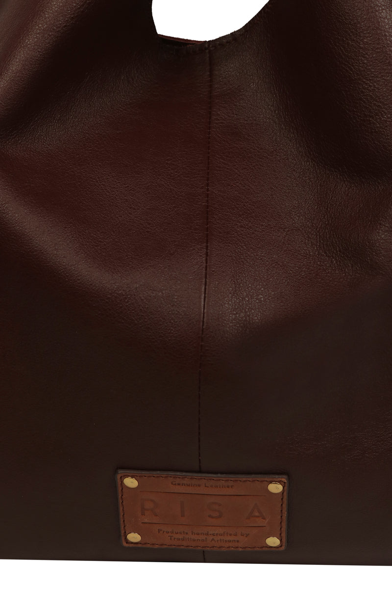 Knot Leather Shoulder Bag (Aggie Maroon)