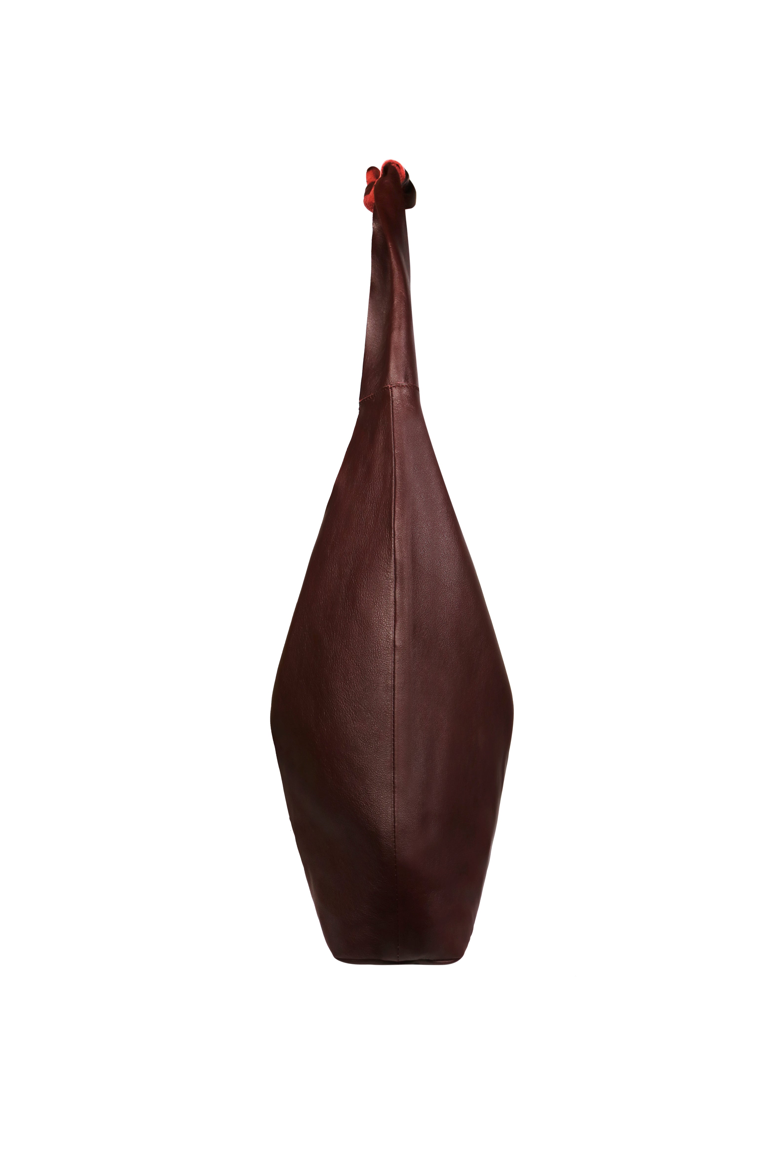 Knot Leather Shoulder Bag Aggie Maroon