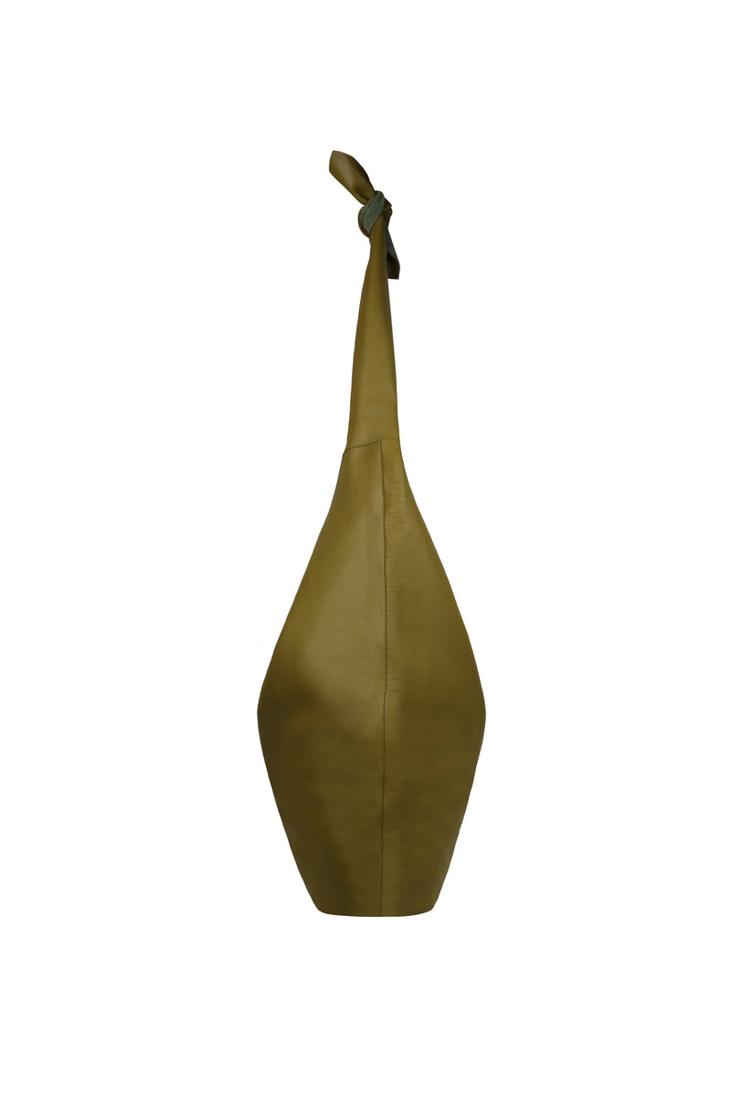 Knot Leather Shoulder Bag  (Olive Green)
