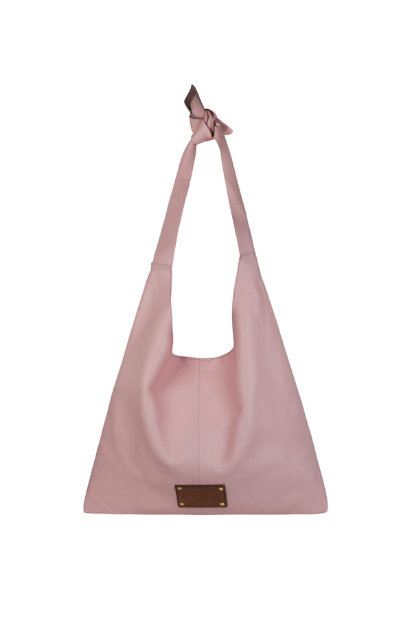 Knot Leather Shoulder Bag (Baby Pink)