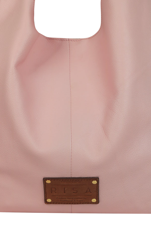 Knot Leather Shoulder Bag (Baby Pink)