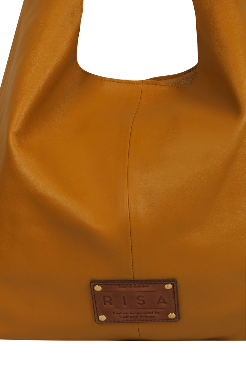 Knot Leather Shoulder Bag (Mustard)