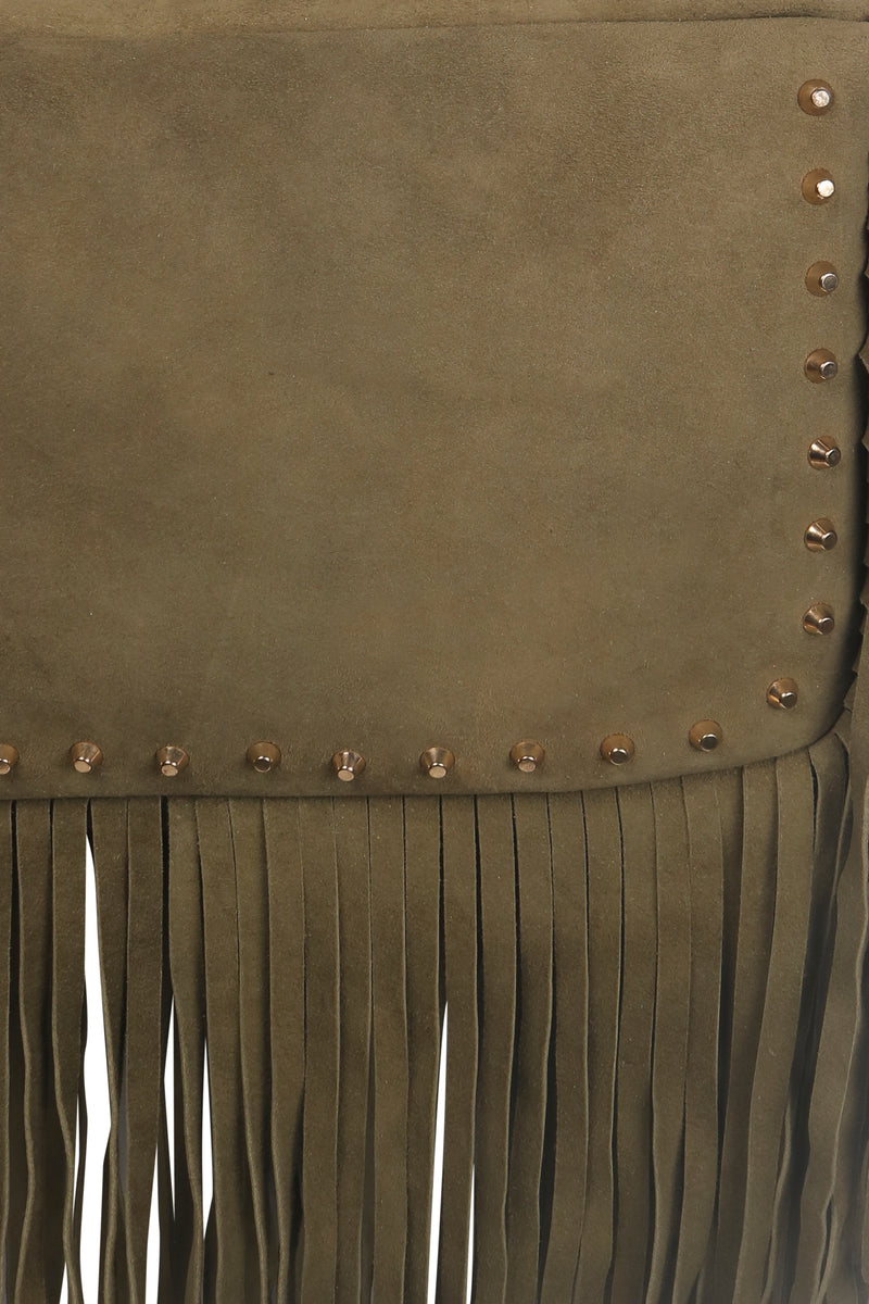 Boho Fringe Handbag (Olive)