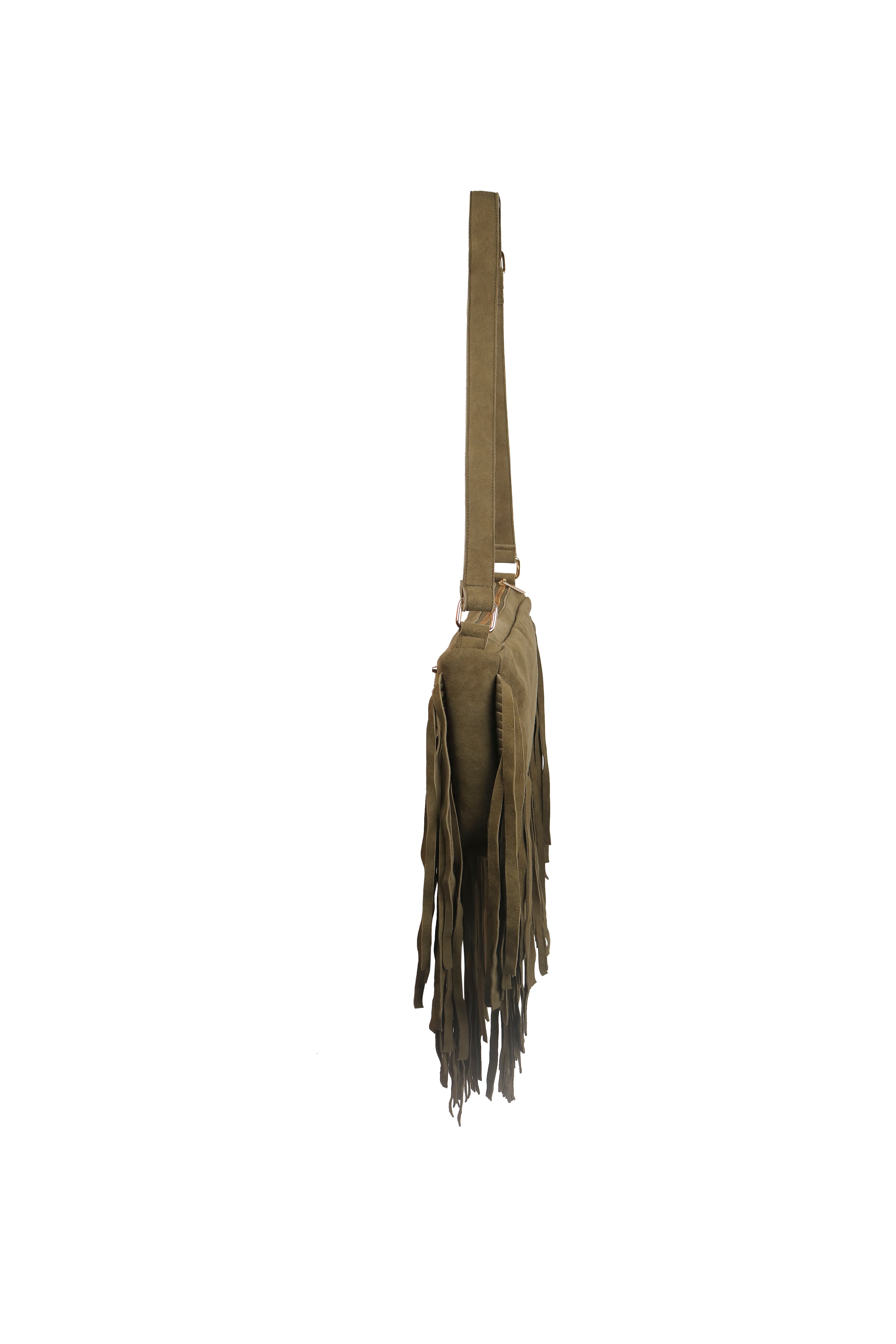 Boho Fringe Handbag Olive